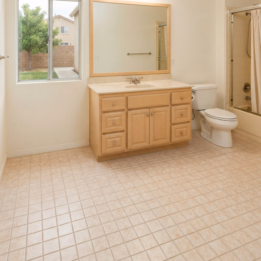 Bathroom Flooring Catalog 01 Outdated Style in Riverside County.