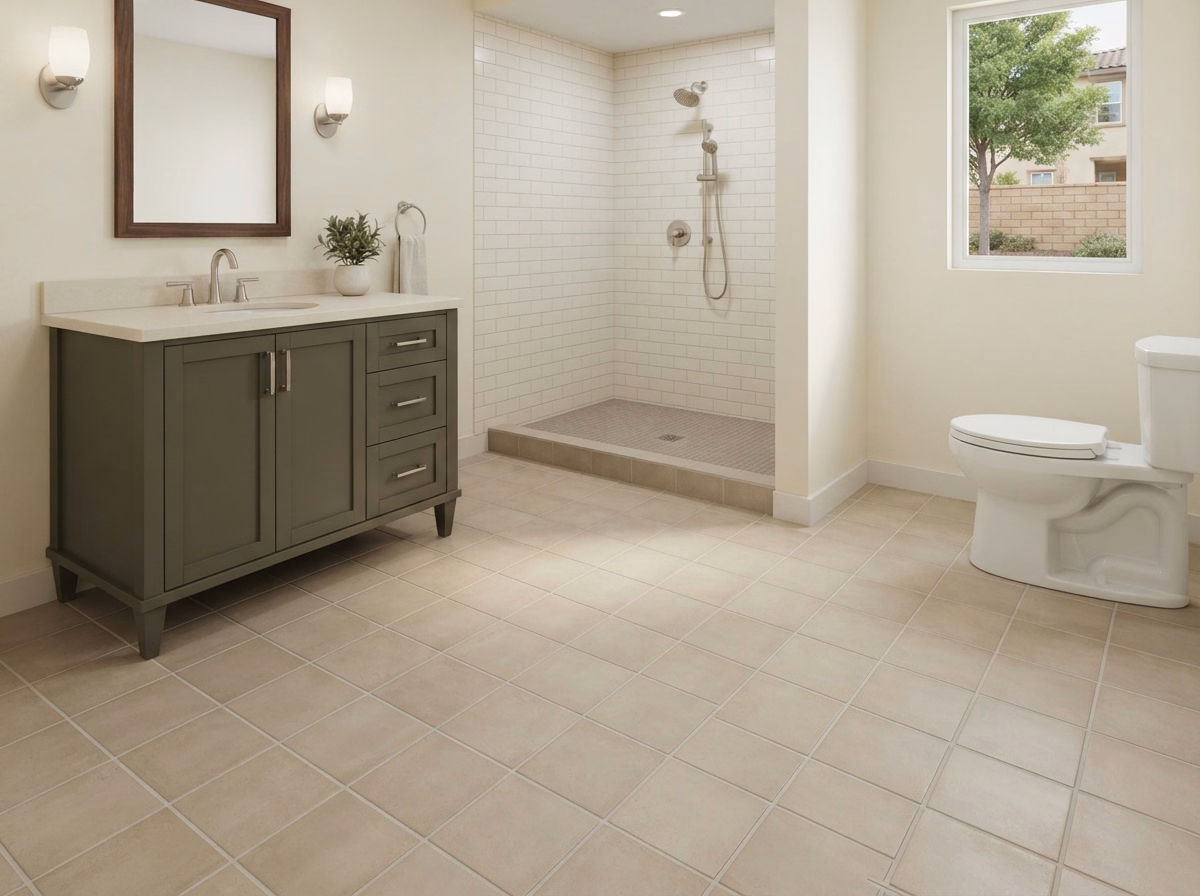 Bathroom Flooring Catalog 03 Sample 01 in Riverside County.