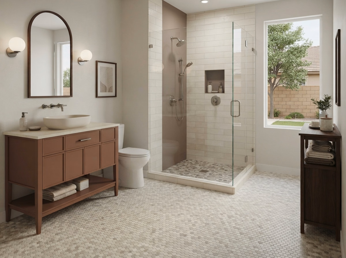 Bathroom Flooring Catalog 03 Sample 05 in Riverside County.