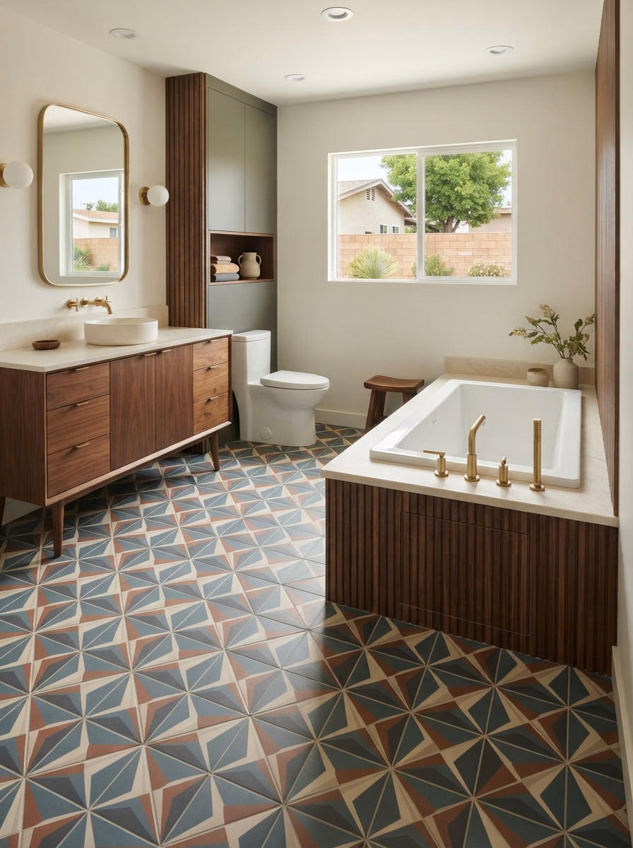 Bathroom Flooring Catalog 04 Mid Century Modern in Riverside County.
