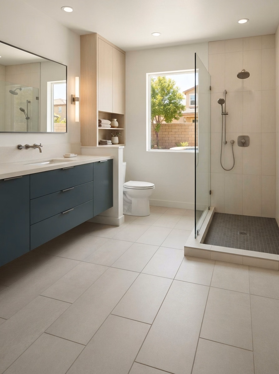 Bathroom Flooring Catalog 04 Modern Minimalist in Riverside County.