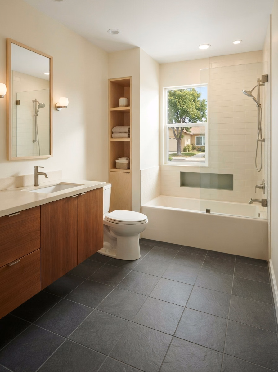 Catalog 04 Color and Finish Bathroom Flooring in Riverside County.