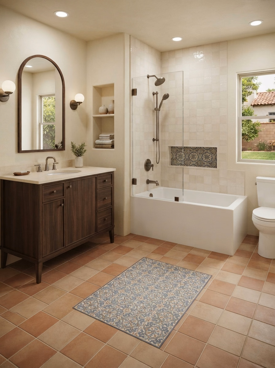 Catalog 04 Mediterranean and Spanish Bathroom Flooring in Riverside County.
