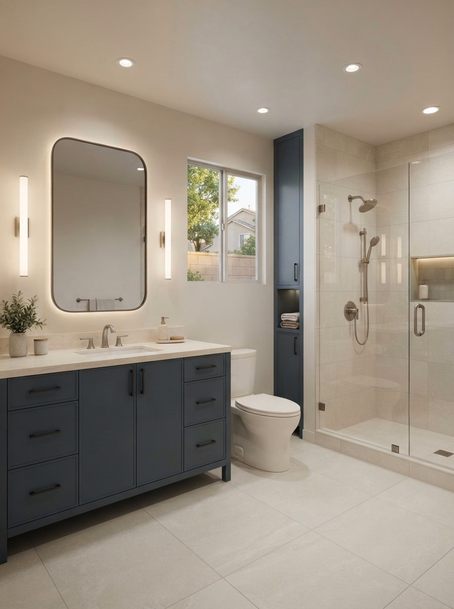Bathroom Lighting Installation Across | Riverside County Bathroom Lighting Installation Across in Riverside County.