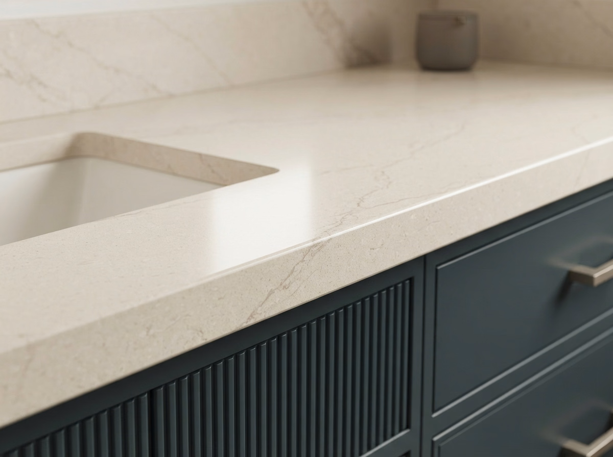 Quartz Vanity Installation in Riverside County.