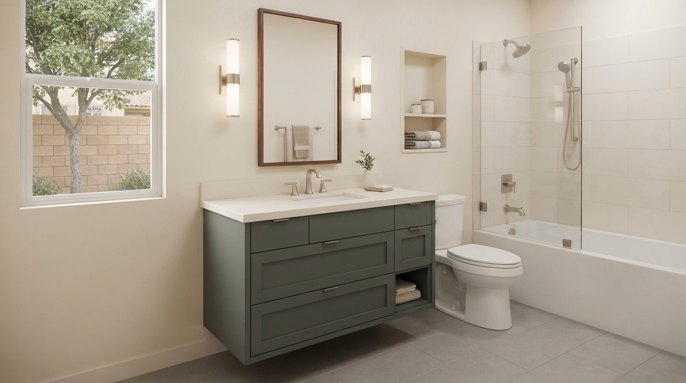 Single Sink Vanities Vanity Installation in Riverside County.