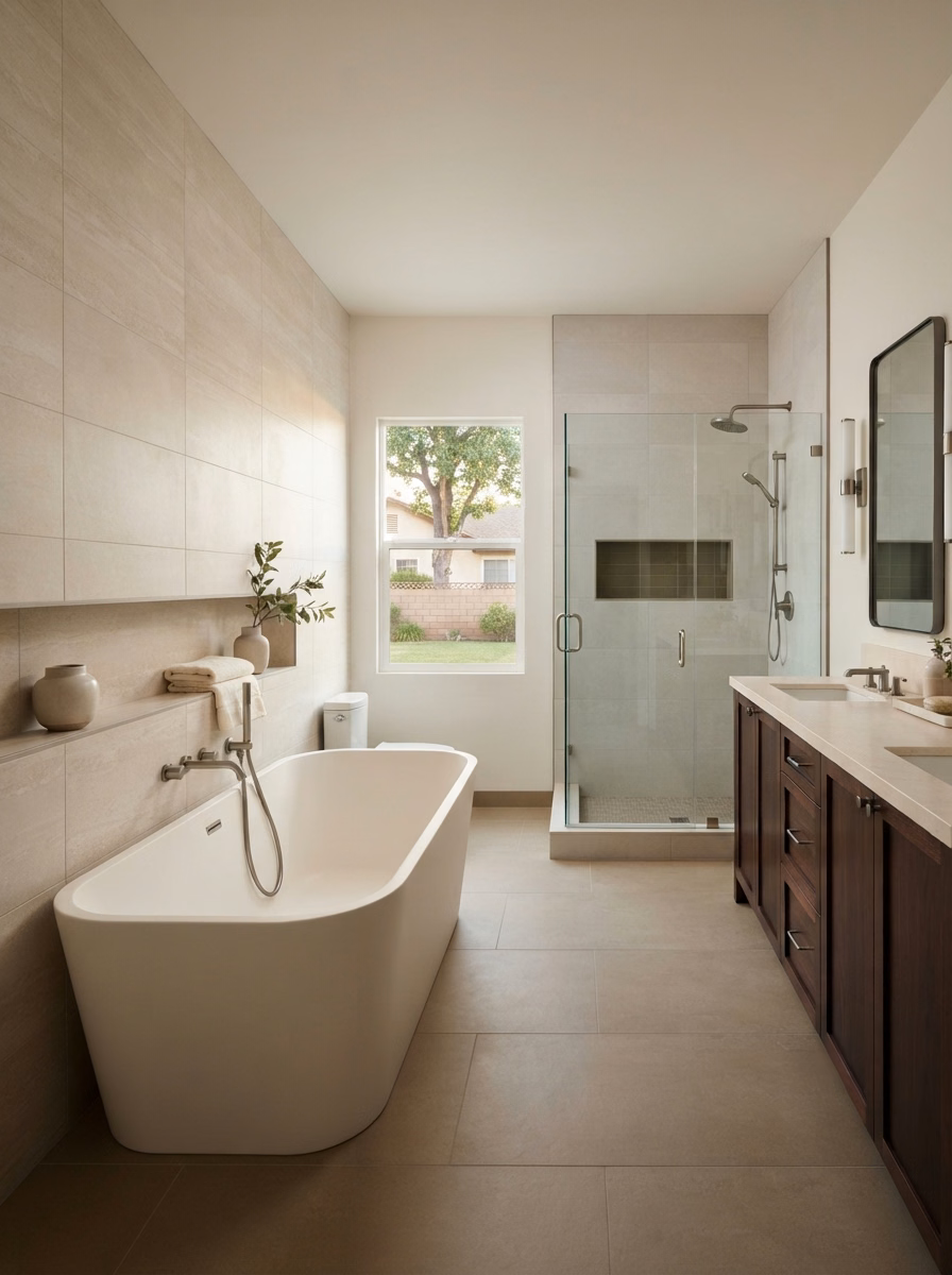 Freestanding Riverside Ca Bathtub Installation in Riverside County.