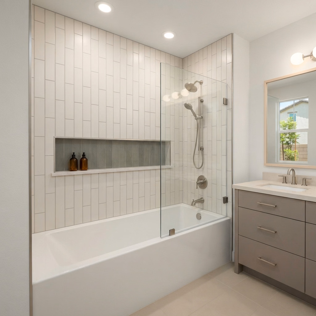 Surround Tile Menifee Ca Bathtub Installation in Riverside County.