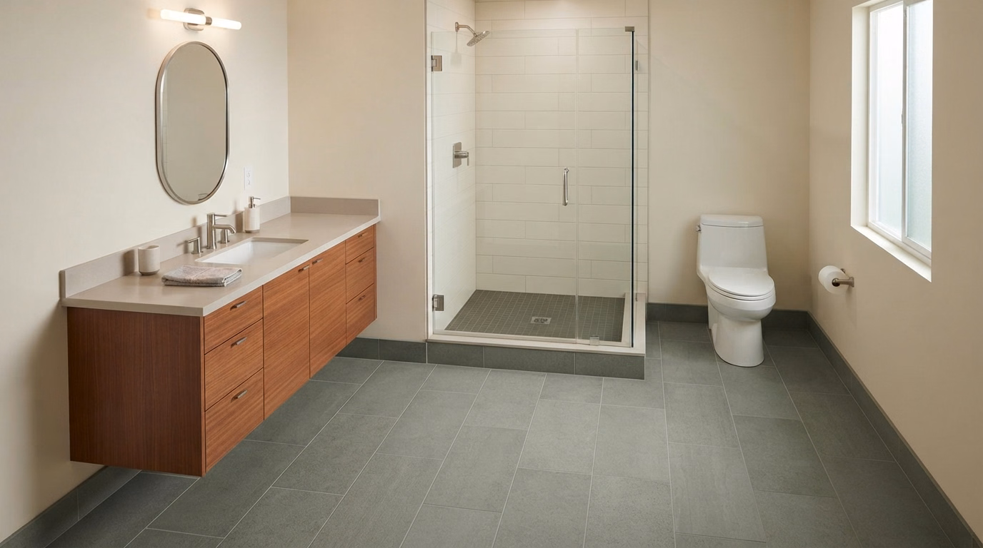 Bathroom Flooring Example | Menifee, CA Bathroom flooring example