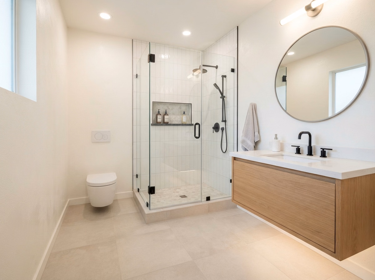 Small bathroom remodeling service option in Riverside County.