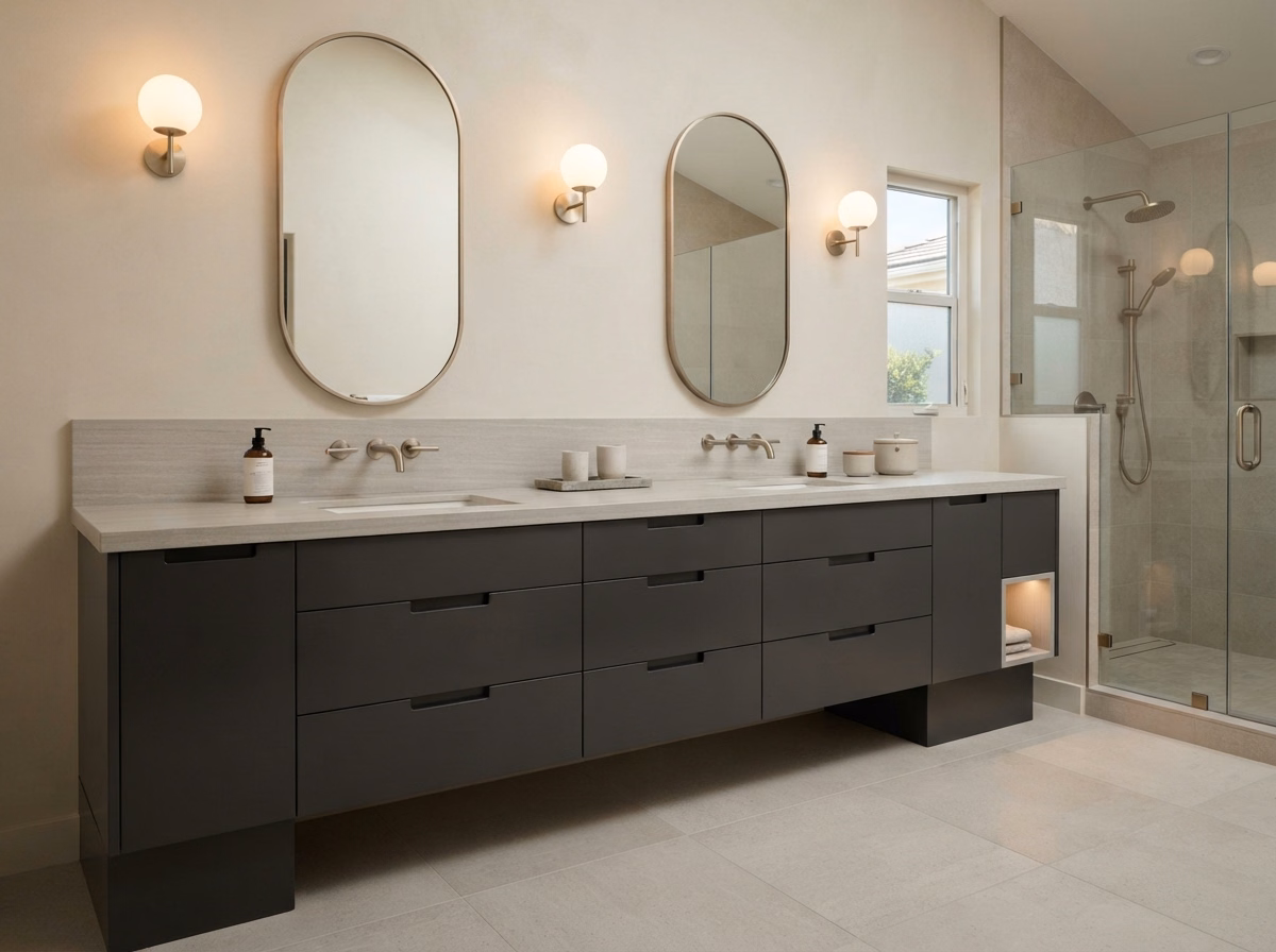 Vanity Installation Detail in Riverside County.