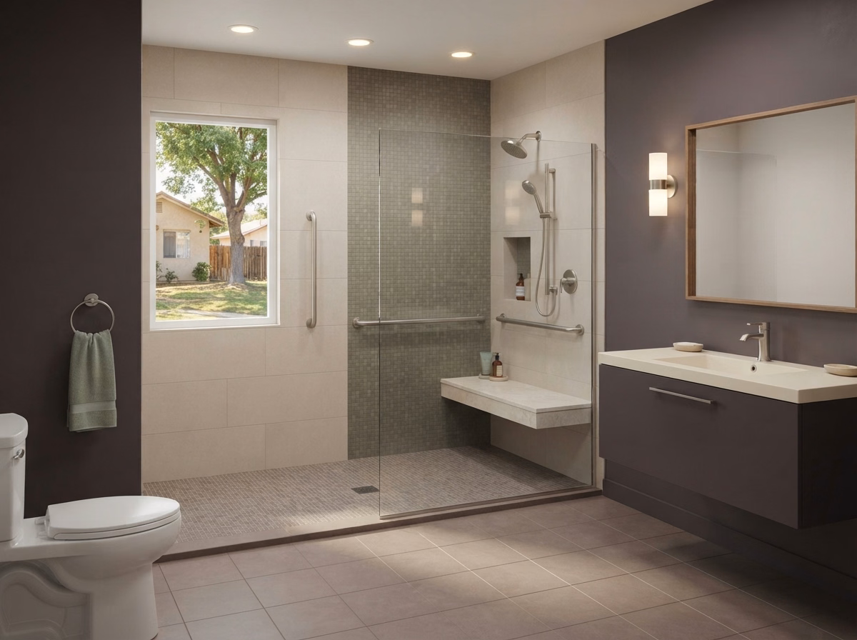 Our Accessibility and Low Threshold Shower Remodeling in Riverside County.