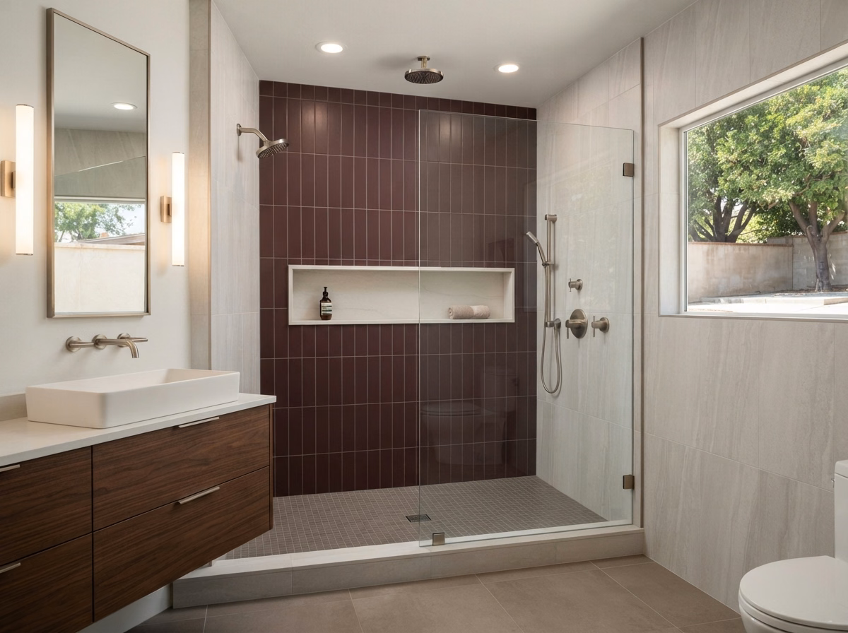 Our Custom Tile Shower Shower Remodeling in Riverside County.