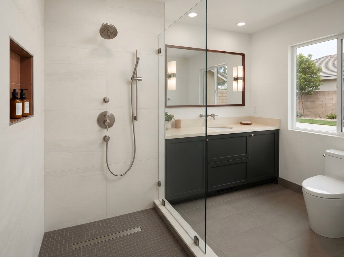 Our Plumbing and Fixture Shower Remodeling in Riverside County.