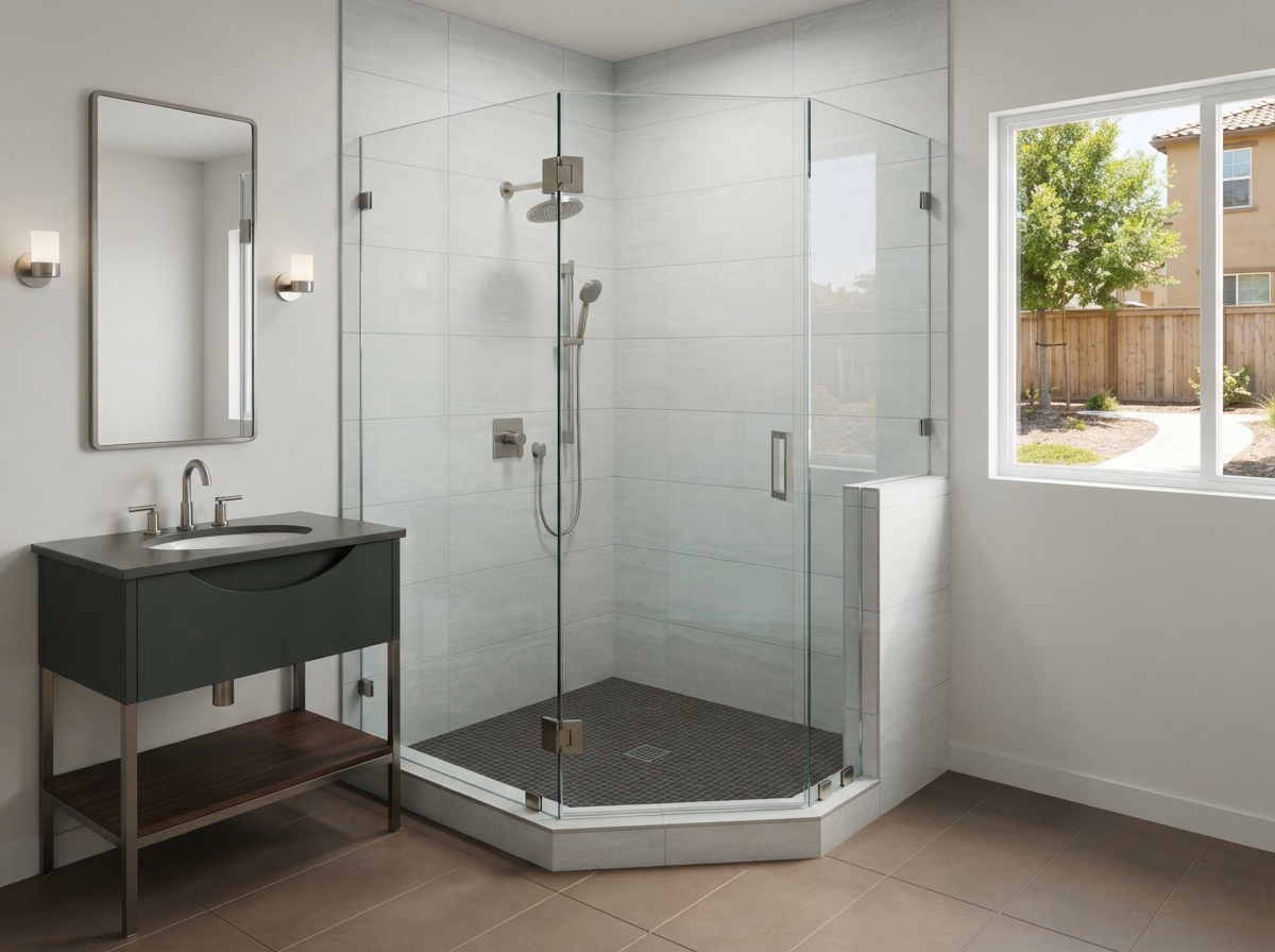 Our Shower Glass Enclosures Shower Remodeling in Riverside County.
