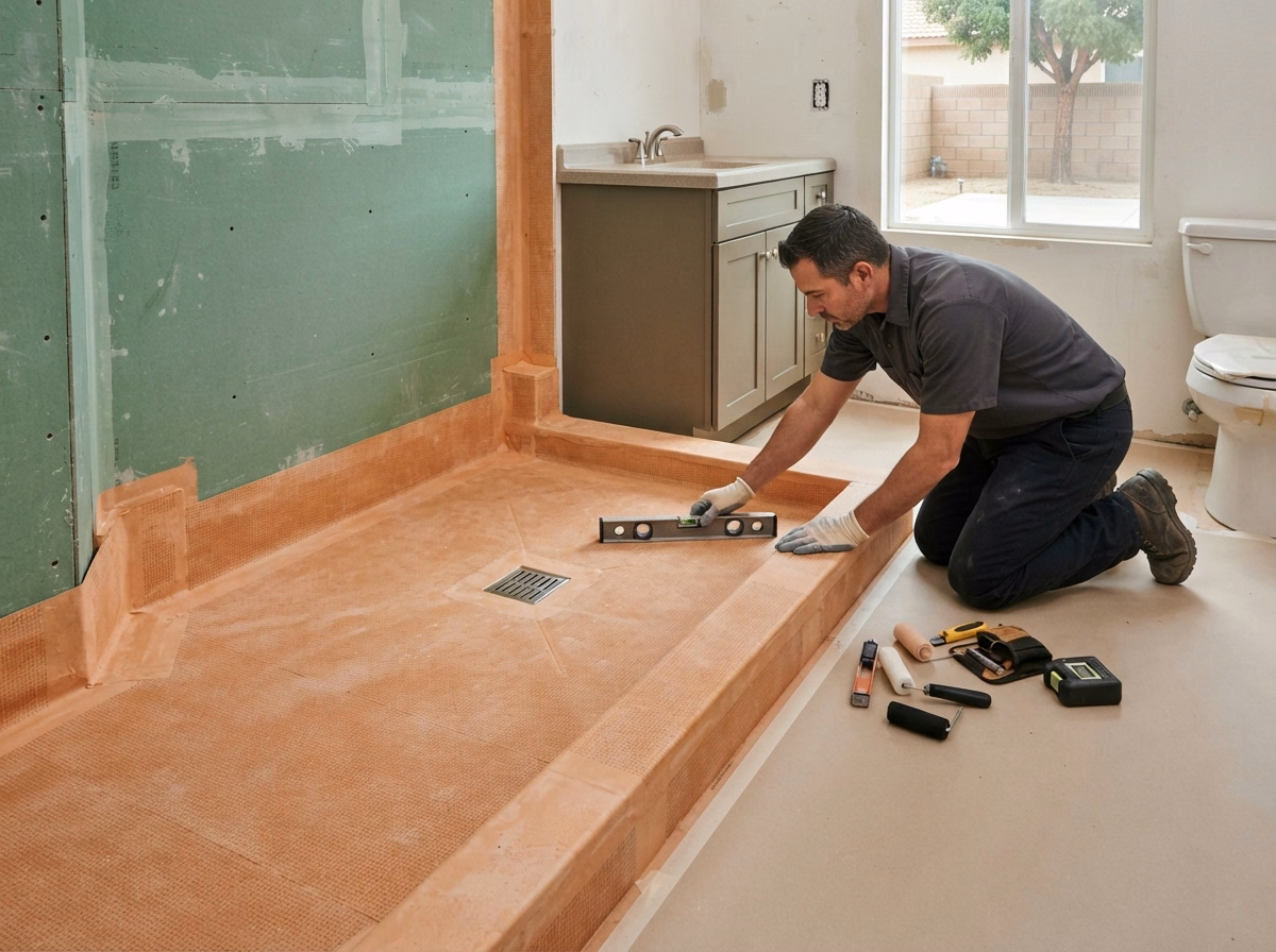 Our Shower Pan Shower Remodeling in Riverside County.
