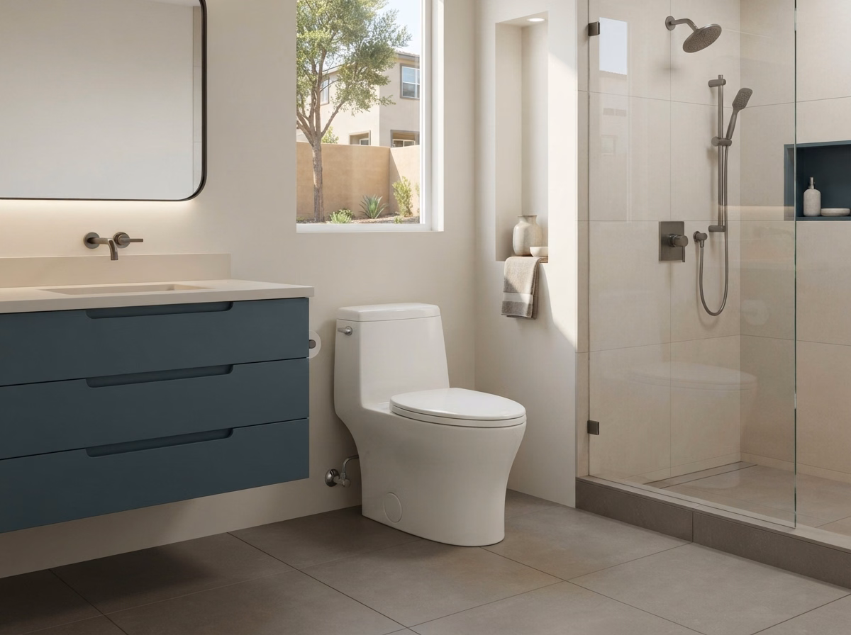 Modern One Piece Toilets Toilet Installation in Riverside County.