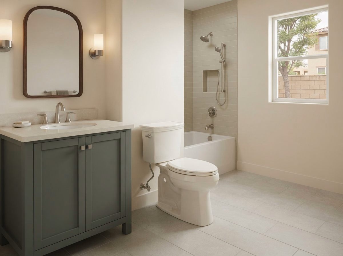 Standard Two Piece Toilets Toilet Installation in Riverside County.