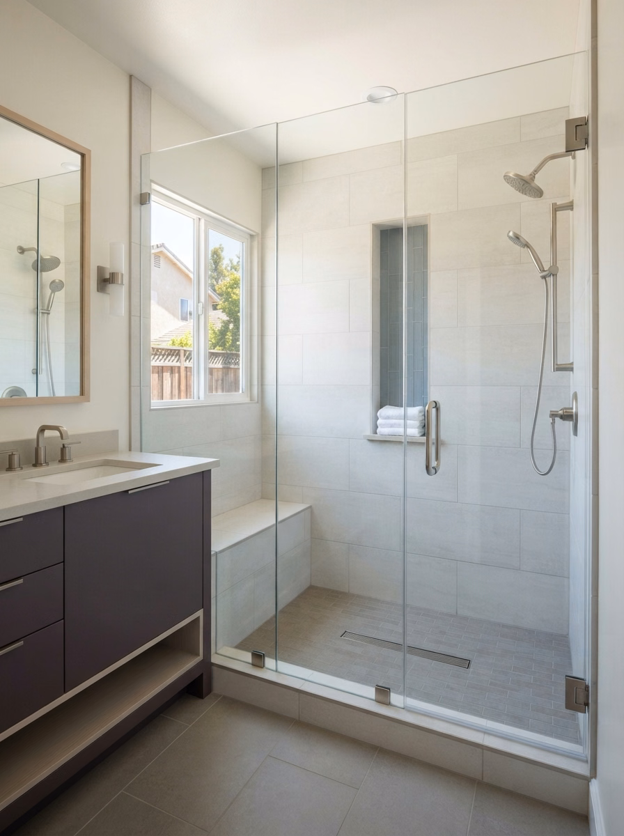 Glass Enclosure Corona Ca Tub to Shower Conversion in Riverside County.