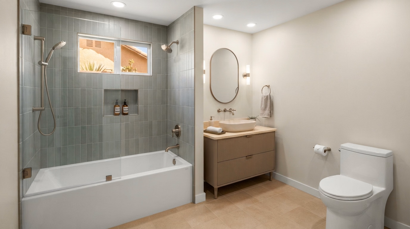Shower to Tub Conversion Tub to Shower Conversion in Riverside County.