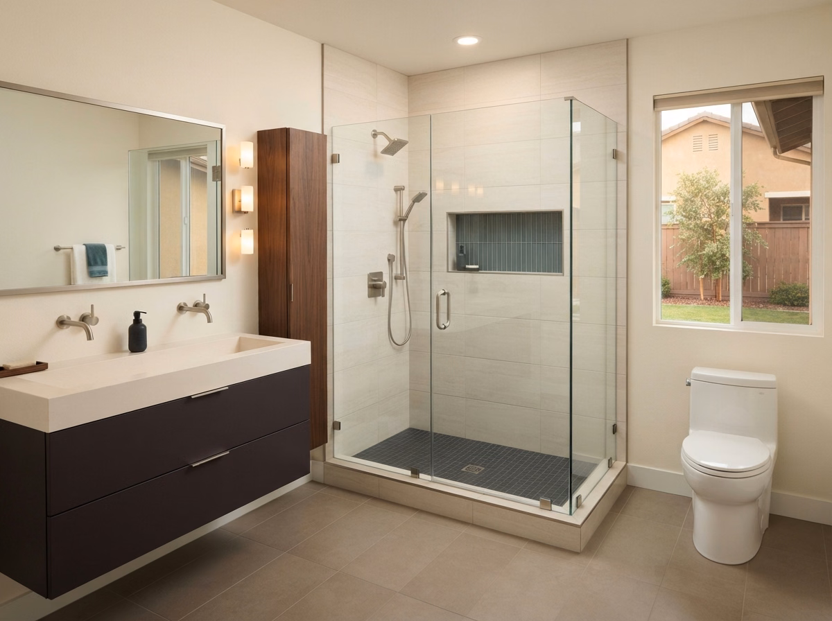 Walk in Shower Murrieta Ca Tub to Shower Conversion in Riverside County.
