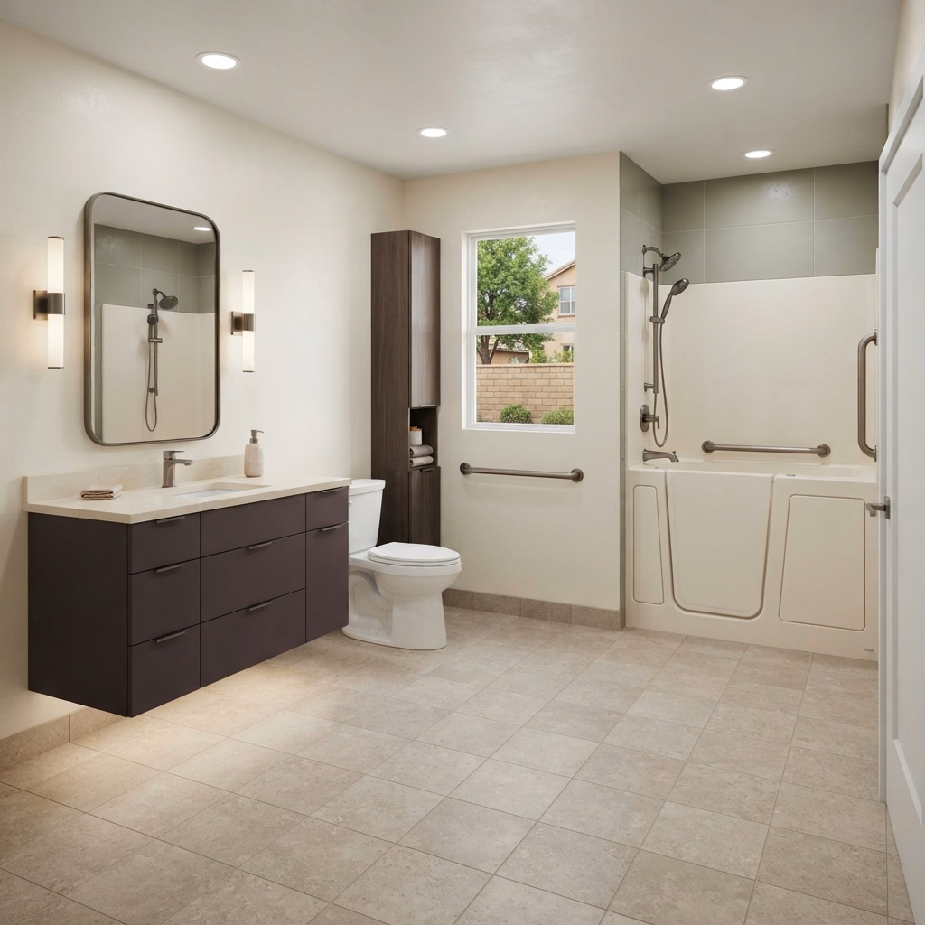 Walk in Tub Installation Whole Bathroom | Riverside County Walk in Tub Installation Whole Bathroom in Riverside County.